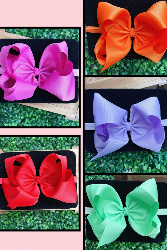 6.5"headband bow! Choose your favorite color.(5PCS/$7.50 HB-2024H2