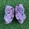 6.5" Pink Stripe & brown chicken printed hair bows. 4PCS/$9.00 BW-DSG-5084