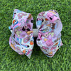 6.5" Tie dye Character printed double layer hair bows. 4pcs/$10.00 BW-DSG-5090