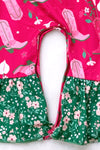 Cowboy boot printed on Fuchsia printed baby romper. SR030702-SOL