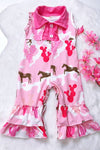 Horse and cactus western printed girls baby romper. SR031202-SOL