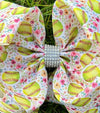 Softball - floral printed double layer bow. 4PCS/$10.00 BW-DSG-1045