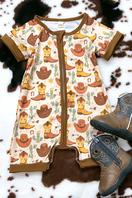 Boys baby zip up western romper. SR030501-jen