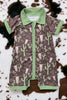 Bull skull boys printed baby romper. SR030701-SOL