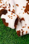 Kids cow printed sherpa pullover. TPG651522198-amy