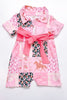 Pink western printed girls romper. SR031901-JEAN