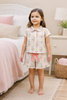 Mallard Duck printed pajamas set  w/lt. pink bow on shorts. GSSO013027-MON