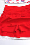 Patriotic printed bow crop top & skort. Hi-Performance material. GSD013006-AMY