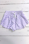 Purple Checker Hi-performance shorts. SS020401-AMY