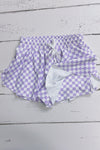 Purple Checker Hi-performance shorts. SS020401-AMY