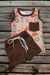 Country boy" multi printed brown 2 piece set. BSSO20304-sol