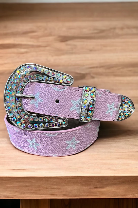 Pink star printed girls belt. (31.5"long  Wide1.25) ACG25133019 S