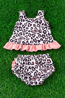  Butterfly, cheetah printed baby set. OFG251323117-JEANN