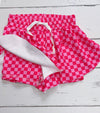Lt. Pink & fuchsia Checkered printed Hi-Performance Shorts. SS020403-AMY