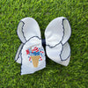 5" Ice cream cone Embroidered boot western hair bow. (4PCS/$10.00) BW-DSG-5107