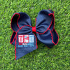 God Bless America" 5" Navy Blue embroidered hairbows. 4pcs/$12.00 BW-DSG-5140