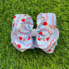 Blue stripe dot, pencil & apple printed hair bows. 4pcs/$10.00 BW-DSG-5135
