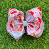 Paper, floral, emoji & apple printed hairbow. 4pcs/$10.00 BW-DSG-5136