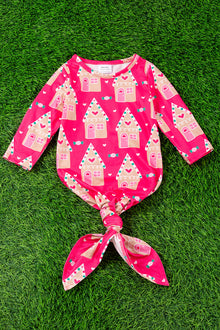  Ginger house cookie printed baby gown. PJG50133005 S