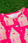 Ginger house cookie printed baby gown. PJG50133005 S