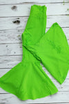 LIME GREEN DISTRESSED BELL PANTS. K-DLH2303K-SOL