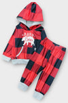 Baby bear plaid jogger set. PJG501322040-JEAN