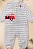 Fire fighter application baby onesie. Made of cozy fleece.  900656-sol