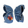 5.5" turkey embroidered bows with white moon stitch. 4PCS/$12 BW-DSG-B292