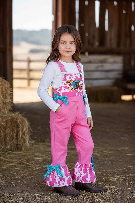 Pink Country Girl pink simulated denim jumpsuit.(Shirt not included) PNG50507 AMY