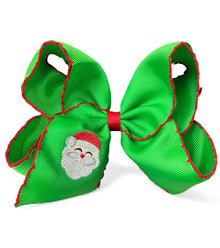  5" Green Santa embroidered and moon itch trim. 4PCS/$12.00 BW-DSG-B294