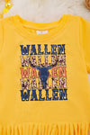 Wallen" Yellow graphic tee with fringe. TPG25154009 wendy