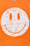 Happy emoji, orange tee shirt with folded sleeves. TPG25154004 jeann