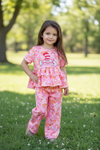 Seussville ruffle tunic and straight pants. OFG60188 SOL