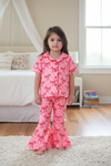 Pink coquette bow printed pajamas. PJG60006 AMY