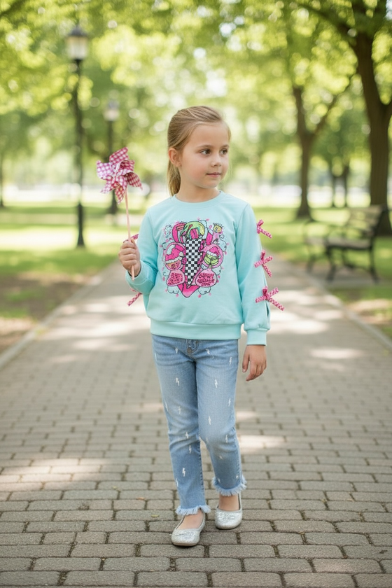 Embroidered bolt denim ankle jeans. PNG25153079-AMY