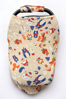  Christmas printed on cream car seat cover. CZ-DLH1819K