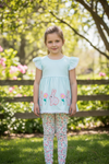 Easter bunny applique stripe tunic & floral leggings. OFG60106 JEAN