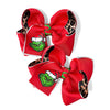 3" Christmas character double ribbon hair bows. Available in 2 colors! 12pcs/16.50