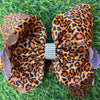 6.5 inch Golden Cheetah printed double layer hair bows with rhinestones. 4PCS/$10.00 BW-DSG-1058