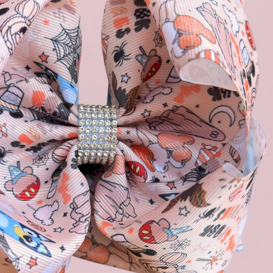 6.5" Halloween printed double layer hair bows. 4pcs/$10.00 BW-DSG-B257
