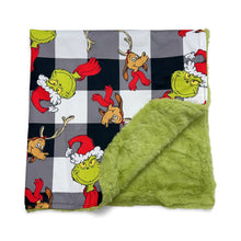  32" X 32" Faux fur Grin* printed baby blanket. BL060301-32*32inches