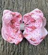 Pink white polka dot double layer hair bows. 4pcs$10.00 BW-DSG-S5