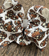 6.5 Inch Pumpkin printed double layer hair bows. 5pcs/$10.00 BW-DSG-S1