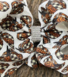 6.5 Inch Pumpkin printed double layer hair bows. 5pcs/$10.00 BW-DSG-S1
