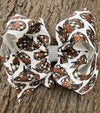 6.5 Inch Pumpkin printed double layer hair bows. 5pcs/$10.00 BW-DSG-S1