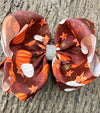 6.5 Inch Pumpkin printed double layer hair bows. 5pcs/$10.00 BW-DSG-S2