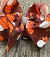 6.5 Inch Pumpkin printed double layer hair bows. 5pcs/$10.00 BW-DSG-S2