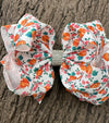 Pumpkin printed double layer hair bows. 5PCS/$10.00 BW-DSG-S4