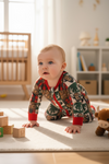 Wild & free Bison printed baby onesie with fold over footie and hands. LR073004 SOL