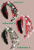 Christmas plaid pearls & stone headbands available in 3 prints. (3pcs/$12.75)